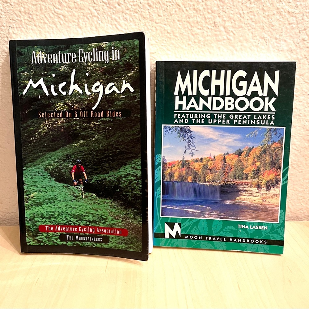 Michigan Handbook & Cycling Guides. Travel & Adventure. 2 Books.